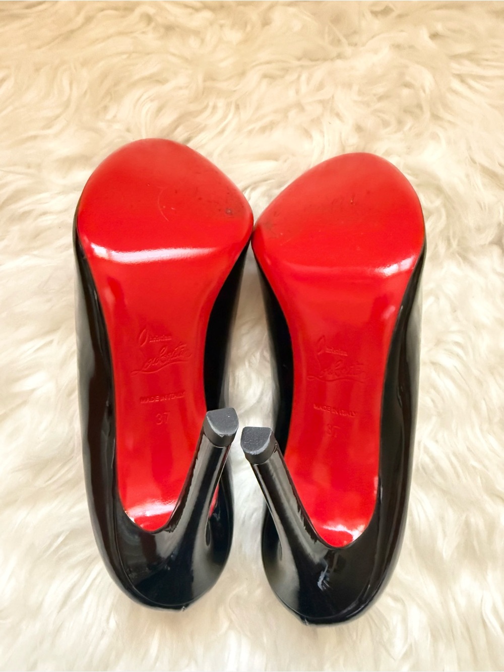 Christian Louboutin Fifille 100 Patent Leather Heels Pumps in Black - Picture 8 of 10